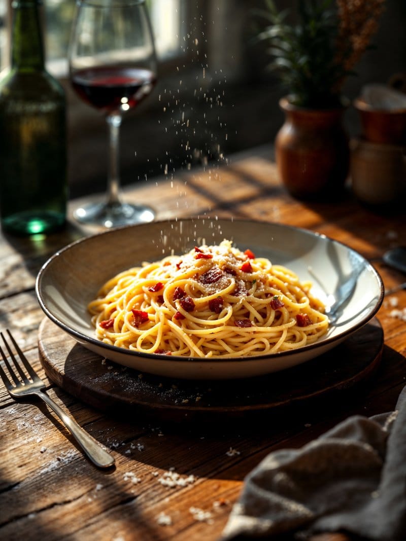 Pasta alla carbonara del ristorante pizzeria Le Contrade Legnano